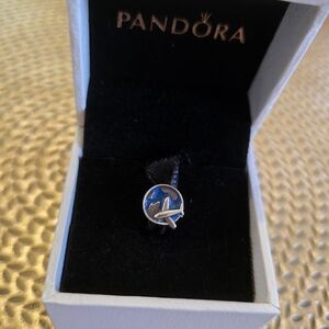 Pandora Silver and Blue Airplane Charm